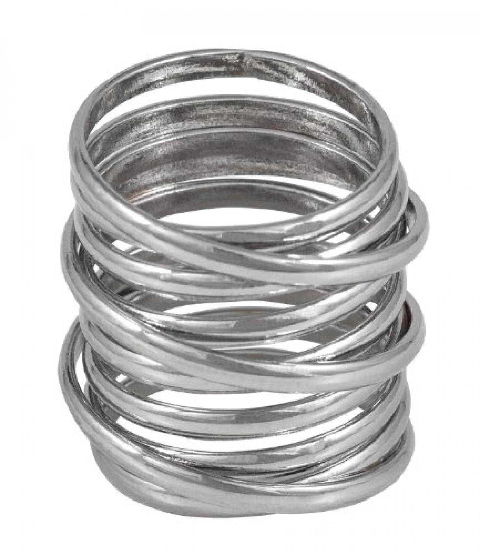 SIX "Blue" silberner Ring in Form einer Metallspirale (377-013) 